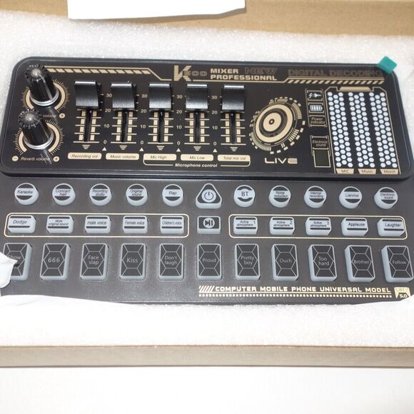 NEW Podcast Setup Sound Card K500 Audio Card with Effects Condenser Microphone - Picture 5 of 7